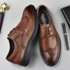 Fashion Men Genuine Cow Leather Brogue Wedding Business Mens Casual Flats Shoes Luxury Brand Oxford Shoes for Men's Shoes Platform Shoes