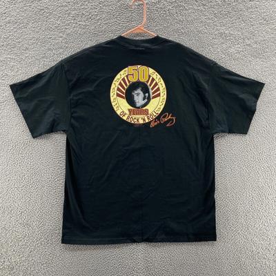 VINTAGE Elvis Presley Shirt Men Extra Large Black Rock N Roll Music Graphic New
