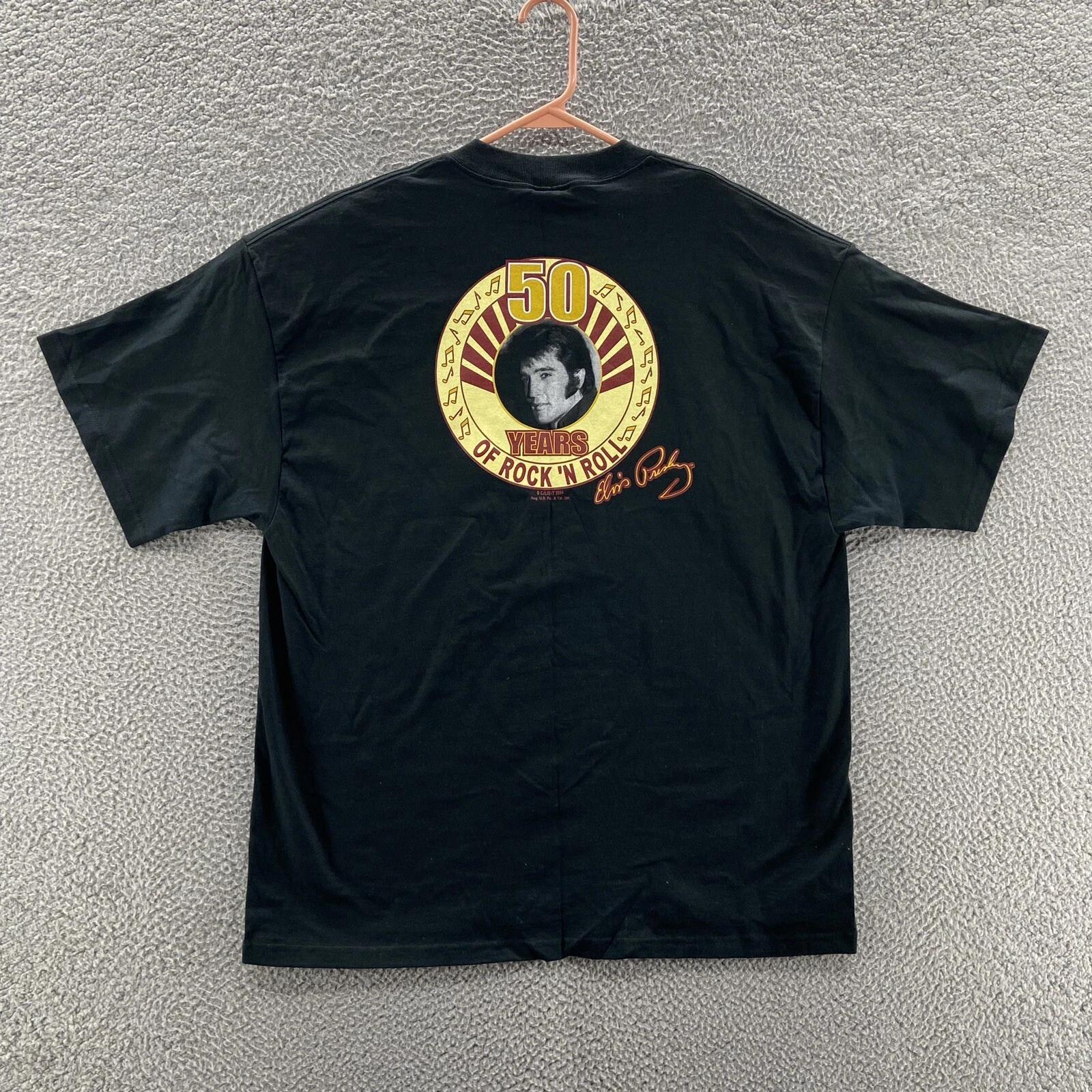 

VINTAGE Elvis Presley Shirt Men Extra Large Black Rock N Roll Music Graphic New 3XL