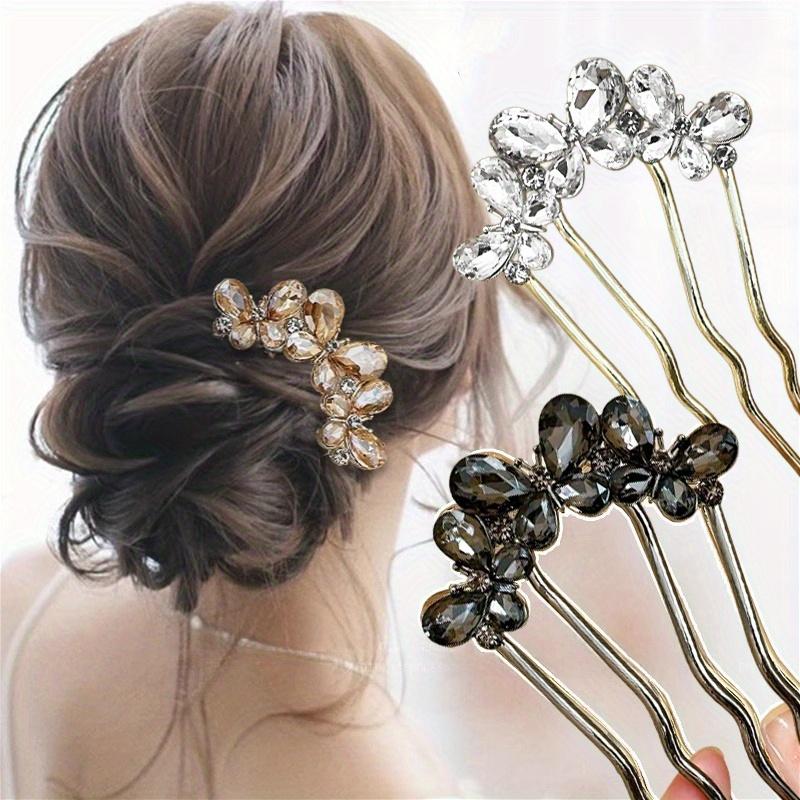 

3Pcs Rhinestone Butterfly Hair Combs, hypoallergenic and sparkling. Suitable for daily wear, parties and various hairstyles.