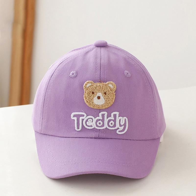 Bear Cap Baby 1-5 Years Old Baby Spring and Summer Sun Protection Baseball Cap Cotton Breathable Hat for Boys Girls