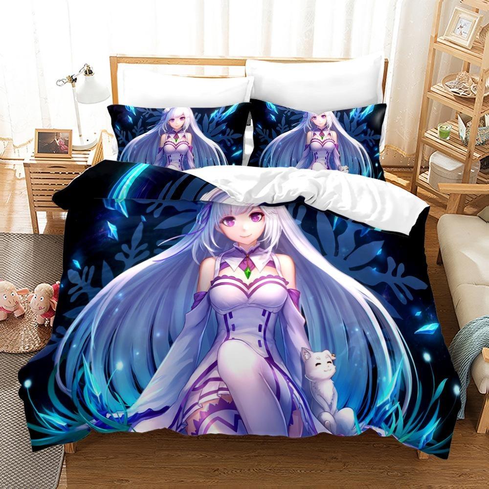 Anime Beauty Printed 3D Bedding Set Luoli Beauty Duvet Cover Pillowcase 2/3 Boy Animation Fan Quilt Cover AU/DE/EU/ES Full Size Quick Drying Bedspread