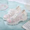 New Summer Women's Flower Embroidered Flat Platform Shoes Chinese Ladies Casual Comfort Denim Fabric Sneakers Shoes