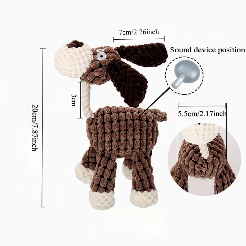 Cute Plush Dog Toy Funny Donkey Doll Animal Shape Bite Resistant Squeaky Tool Puppy Interactive Fluffy Supplies Birthday Gift