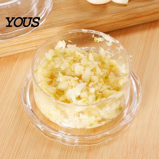 Schiaccia-aglio per cucina, Trituratore manuale trasparente, Pressa portatile ad azionamento facile per tritare finemente aglio, cipolla, zenzero, noci, erbe aromatiche