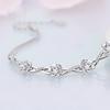 Vintage Silver Plated Bracelet for Women with Blooming Plum Blossom Design Elegant Hand Jewelry
