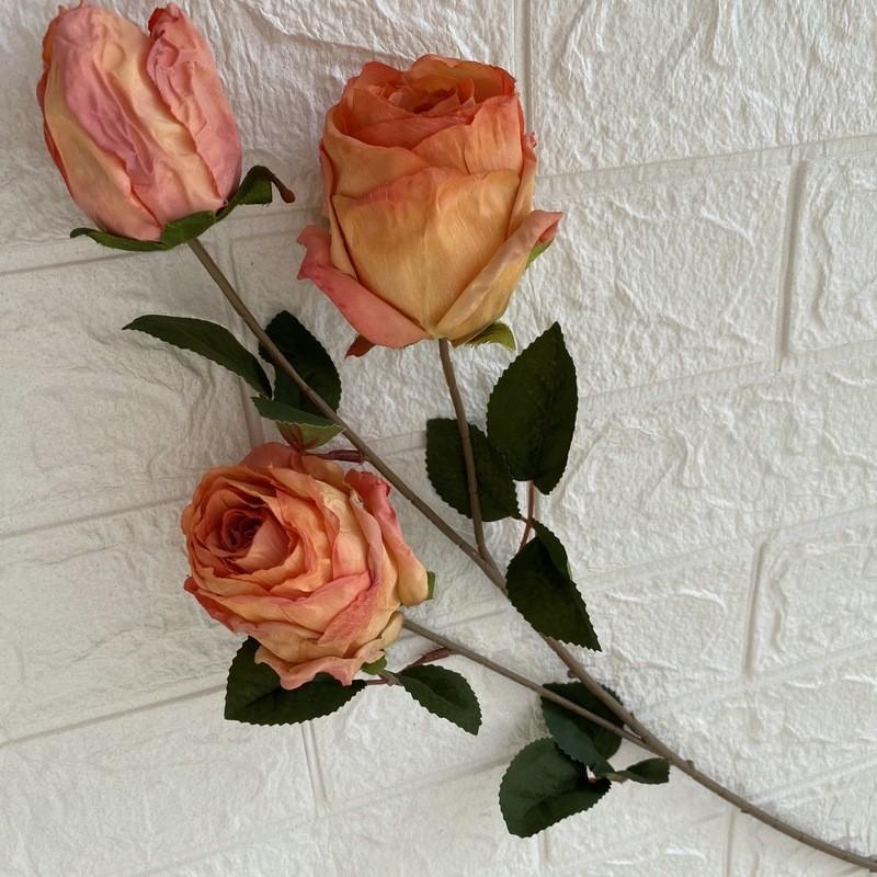 3head Long Branch Rose Artificial Flowers For Wedding Decor And Home Decorations