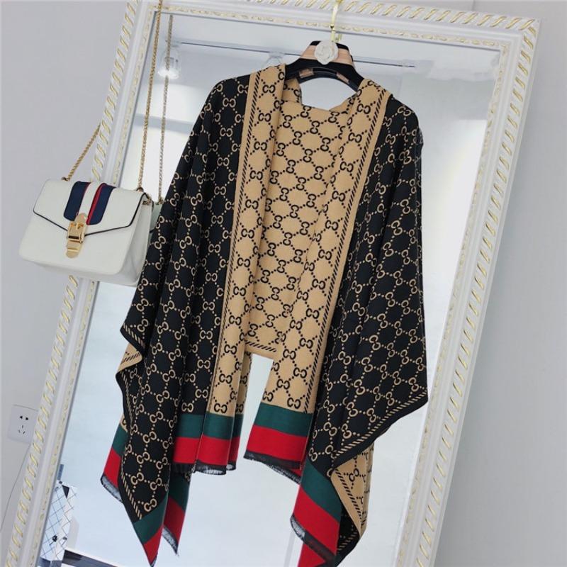 Hot-selling letter imitation cashmere scarf for women, thickened warm double-sided shawl in autumn and winter, versatile scarf