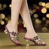 Fashion Summer Cute Sweet Diamond Crystal Mid Heel Open Toe Sandals Women's Casual Gold Party Nightclub Comfortable Sandals