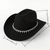 Bridal Zircon Western Cowboy Hat Crystal Atmospheric Fashion Bridal Jazz Hat Party Felt Hat