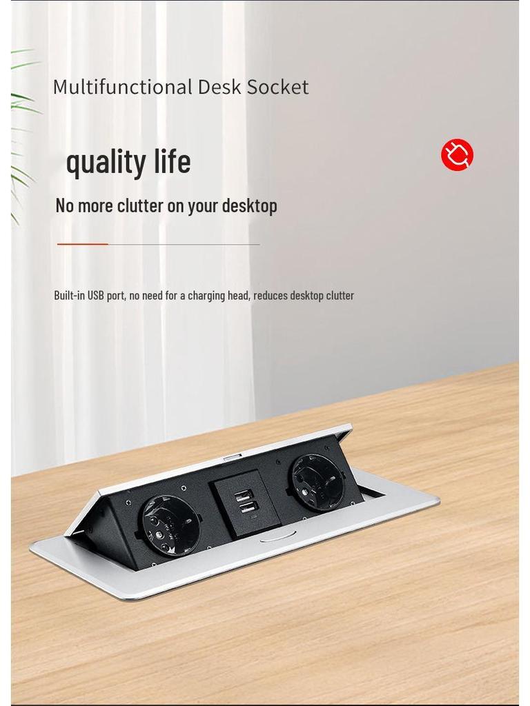 European Standard Pop-up Desktop Power Socket for Office Desks