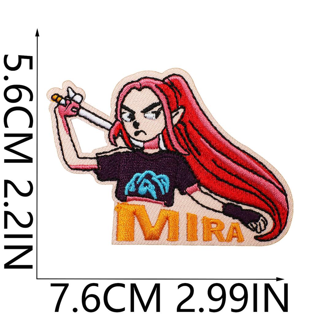 Cartoon Girl Embroidery Cloth Sticker Devil Computer Embroidery Label Colored Love Patch Sticker Blue And Black Crow Chapter Boy Ironing