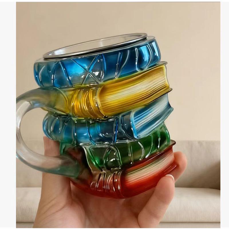 Creative Hand-Painted Book Mug - Unique Painted Book Coffee Cup