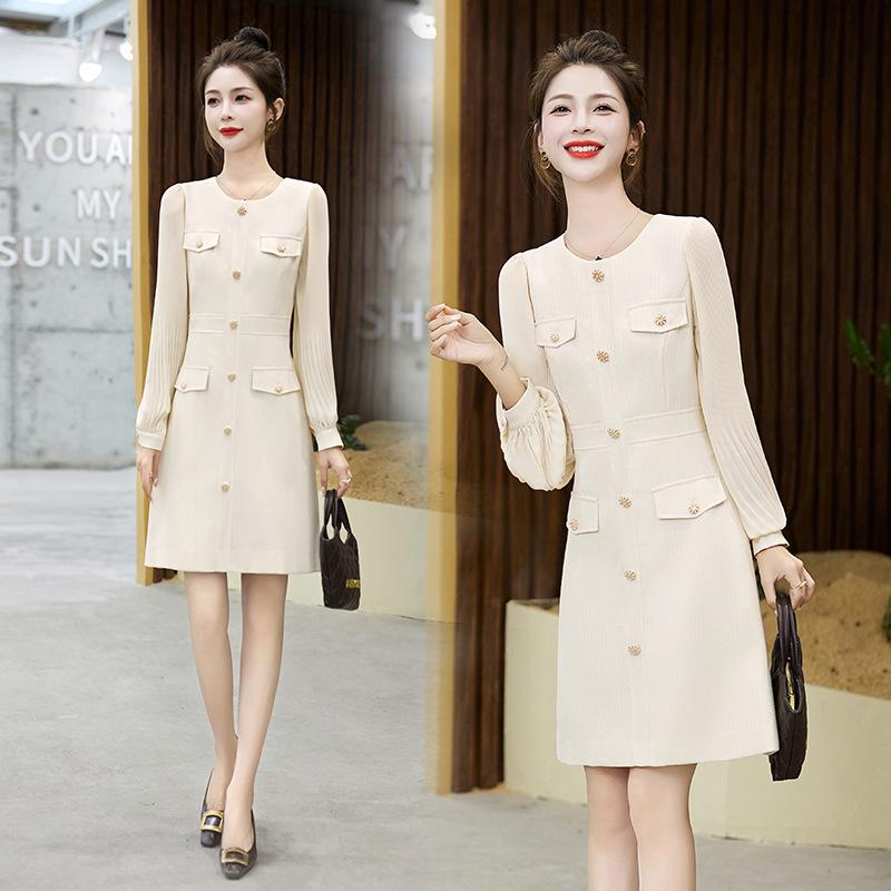 2024 Autumn High-End Petite Slimming Long-Sleeve Socialite Dress WN6058
