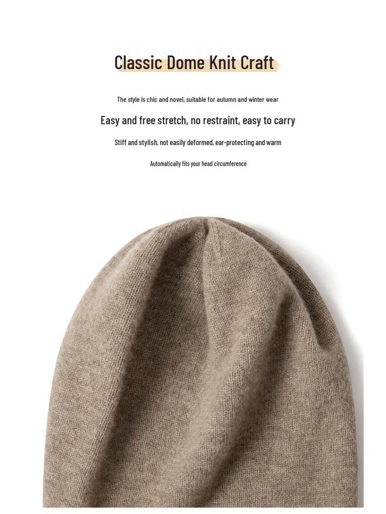 Unisex Cashmere Knit Beanies: Warm Skullcaps with Ear Protection for Autumn & Winter