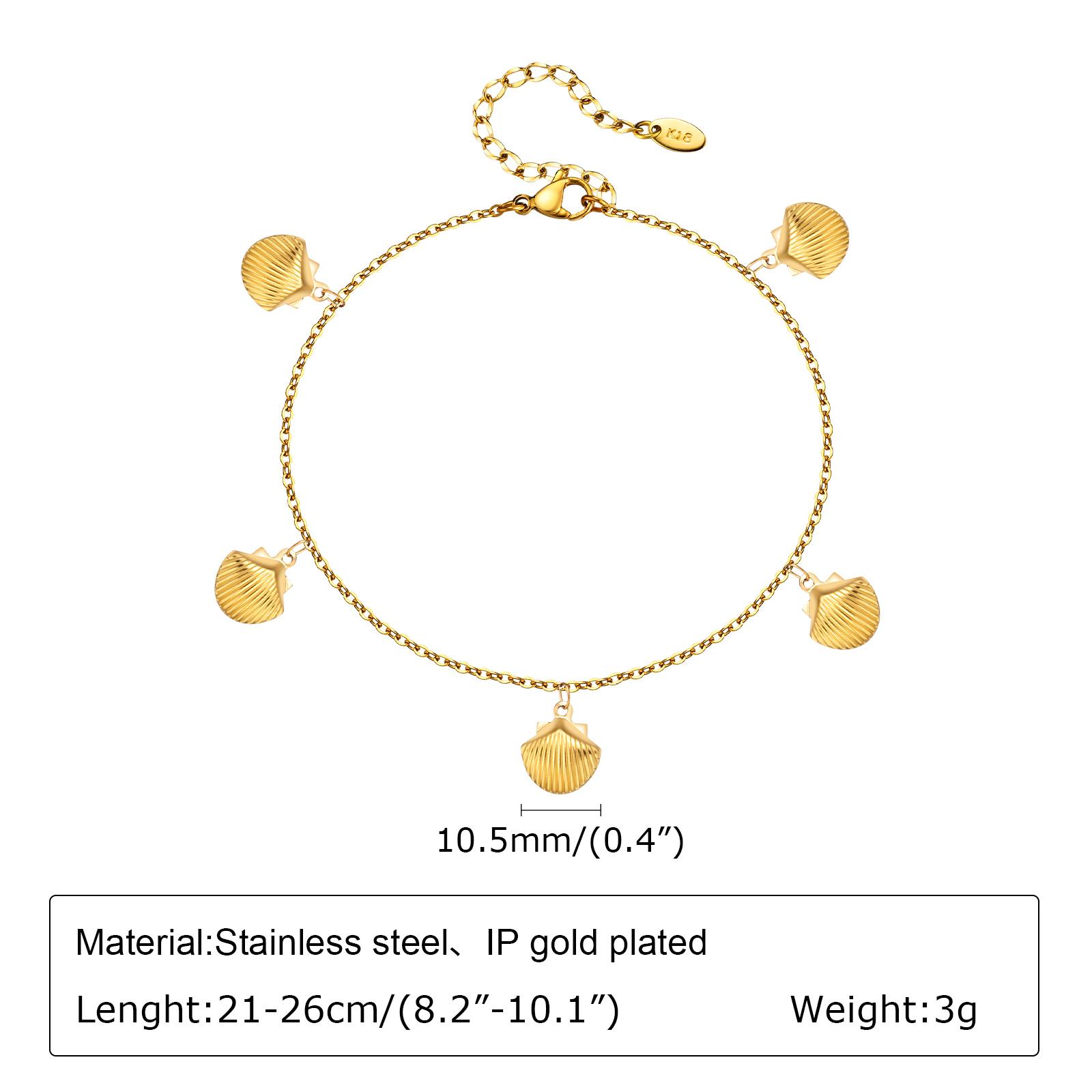 

Bohemia Shell Chain Anklet for Women Stainless Steel Ankle Bracelet Trendy Summer Beach Jewelry Gift Flat Cross Chain Anklet
