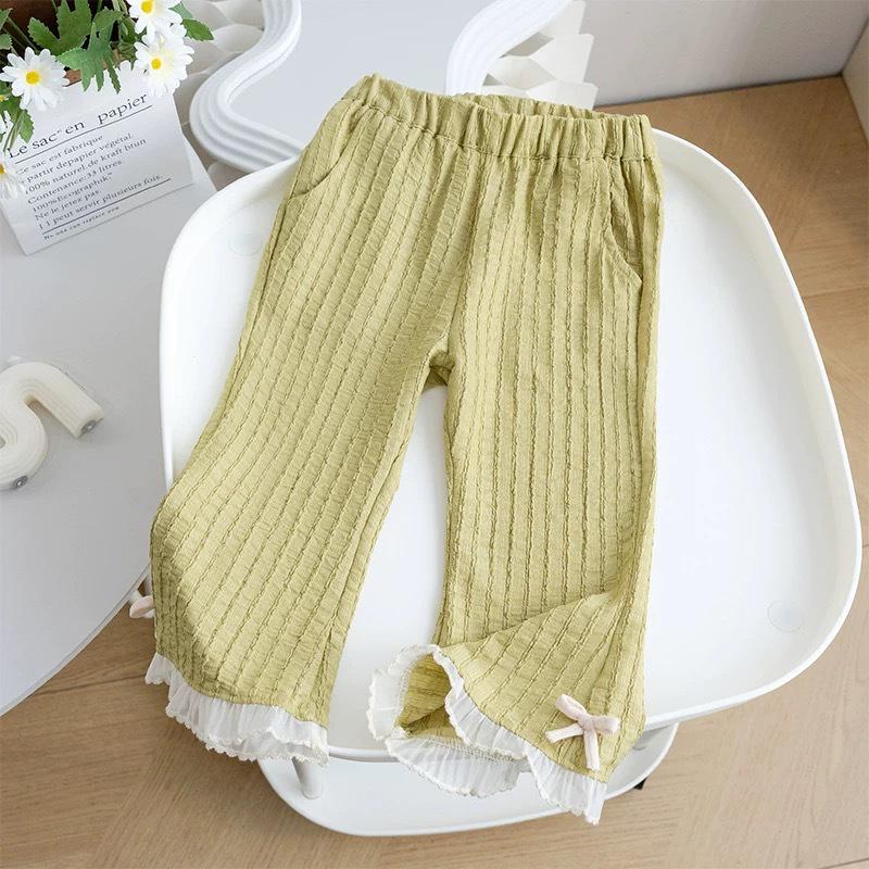 Sweet Summer Two-Piece: 3D Flower Sleeveless Tank & Flared Pants for Baby Girls