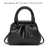 Women's Large Capacity PU Pleated Shoulder Bag Multifunctional Elegant Daily Party Travel Handbag Black One Size