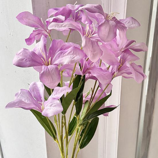 4 Pcs Artificial Renanthera Flower 29 Inch Long Stem Fake Orchid