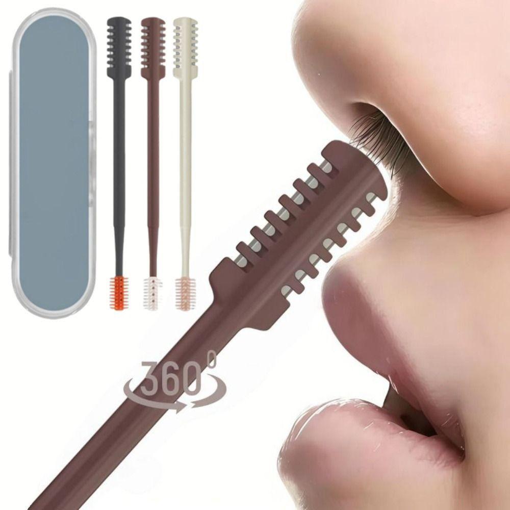 3Pcs/Set 360° Rotating Nose Hair Trimmer Washable Hair Removal Tool Nose Hair Clippers  Women Men