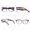 TUREZING Reading Glasses For Men Women HD Lenses Spring Hinge Square Wood Grain Presbyopic Eyewear Lightweight Comfortable