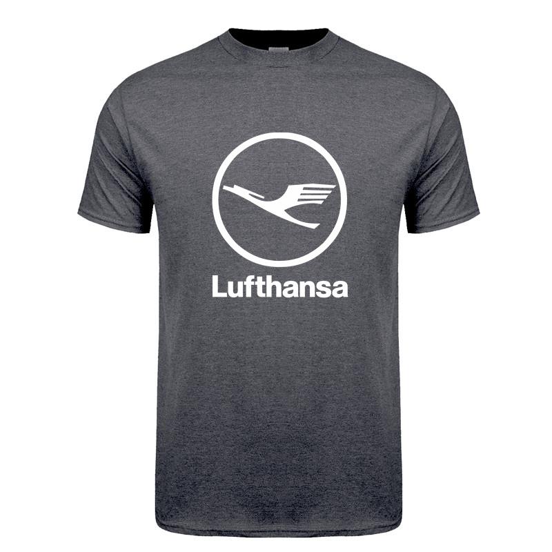 

Airline Lufthansa T Shirts Men Cool Short Sleeve Lufthansa T-shirts Tshirt Cotton Casual Tee Tops Man Clothes LH-479 L