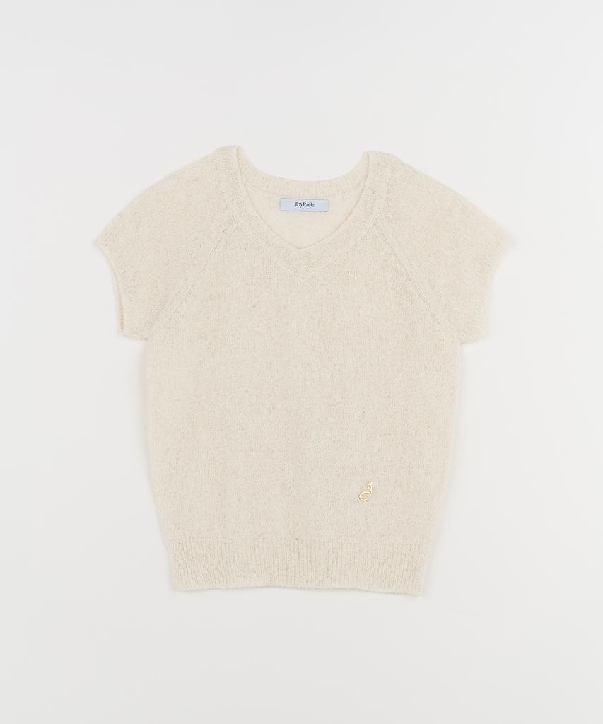 JBYRARA V-Boucle Short Sleeve Knit_Beige