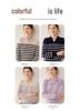 Women's Fashionable Striped Cashmere Knit Base Layer Top - Long Sleeve, Polo Collar, Soft, and Skin-Friendly.