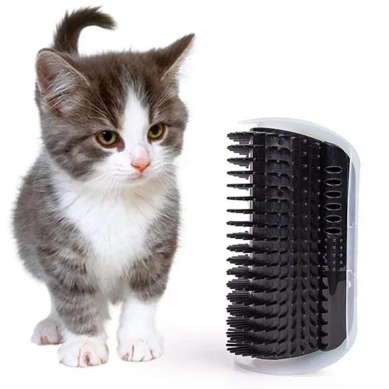 Corner Cat Brush Pet Comb Play Toy Plastic Scratch Bristles Arch Massager Self Grooming Scratcher Cats Toys