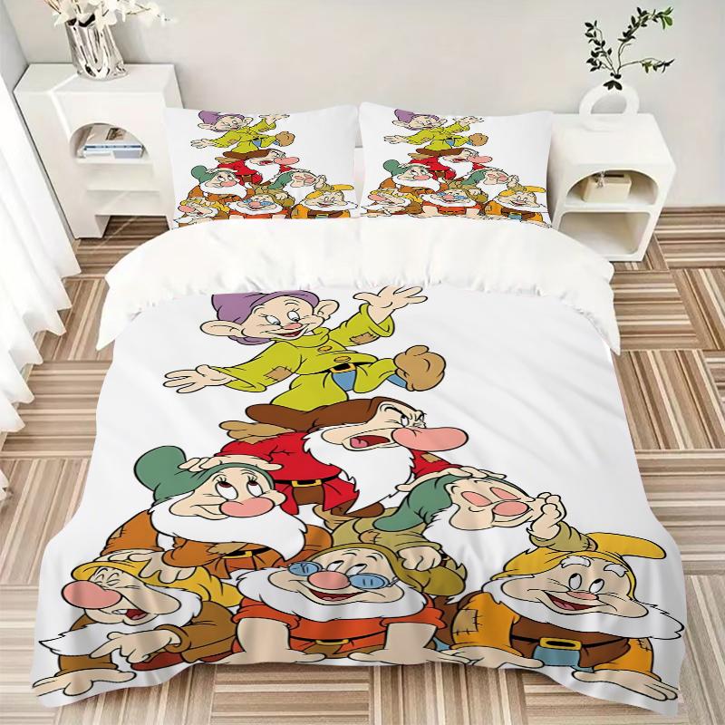 3Pcs Seven Dwarfs Pyramid Bedding Sets For All Sizes New 3D Printed Bed Cover Comforter Duvet Cover Pillowcase Bedroom Decoration