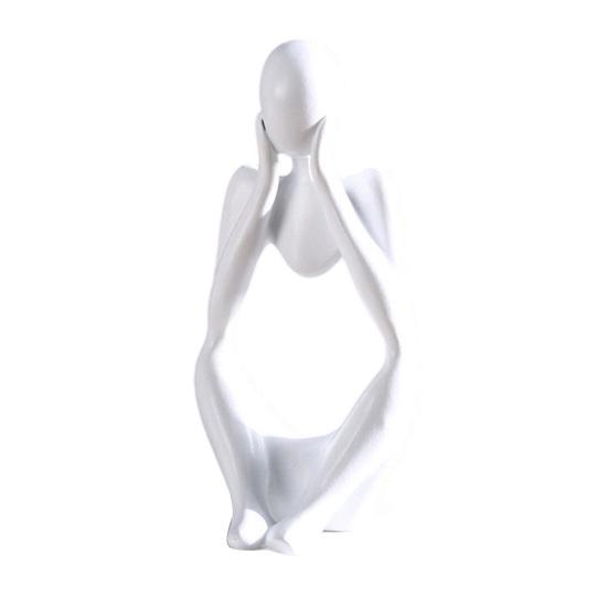 Jijijing Thinker Statue, Modern Abstract Art Sculpture, 3D Printed Collectible Figurine for Home Office Bookshelf Desktop Decor