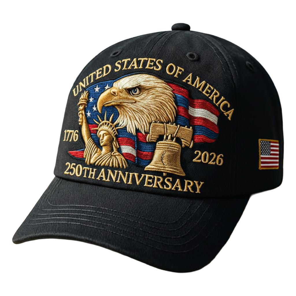 Anniversary American Hat Embroidered Craft Patriotic Theme Adjustable Comfortable Fit