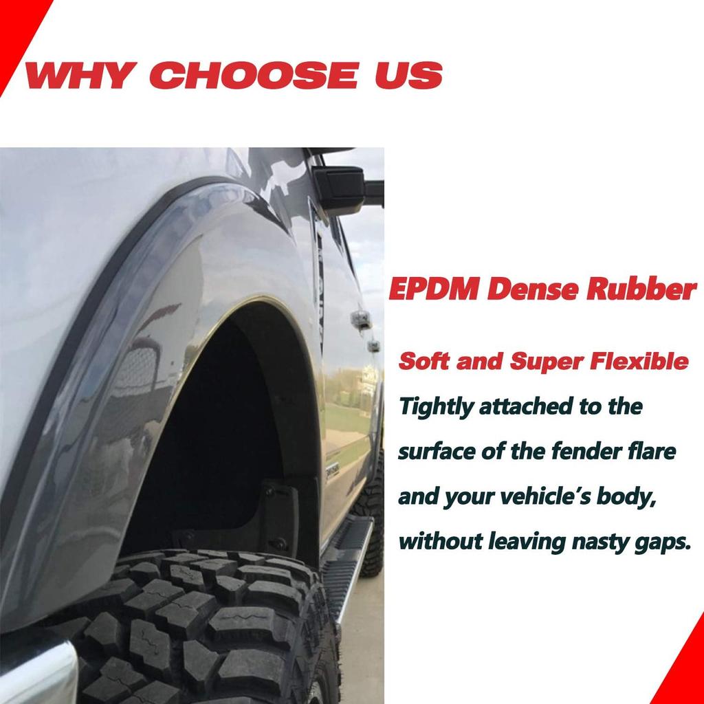 Fender Flares Edge Trim, Fender Flare Rubber Seal For Car And Truck Wheel Wells, Rubber Gasket For Fender Flares Universal, Bonds W/Automotive-Grade