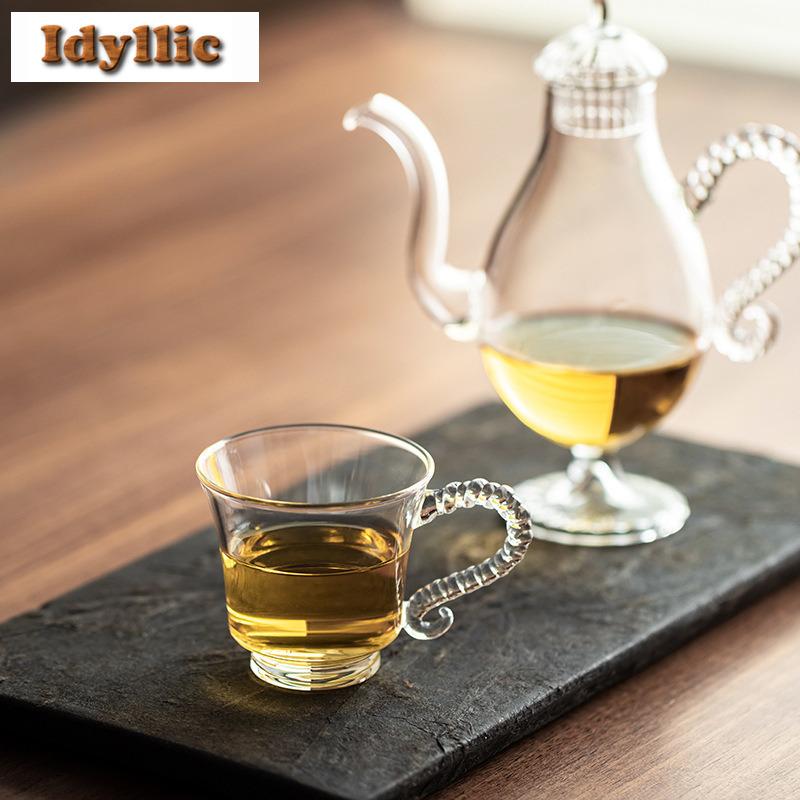 90ml Handheld Glass Coffee Mug Boutique Beer Cup Afternoon Tea Mug Water Ice Cold Juice Jug Office Water Cup Drinkware Supplies