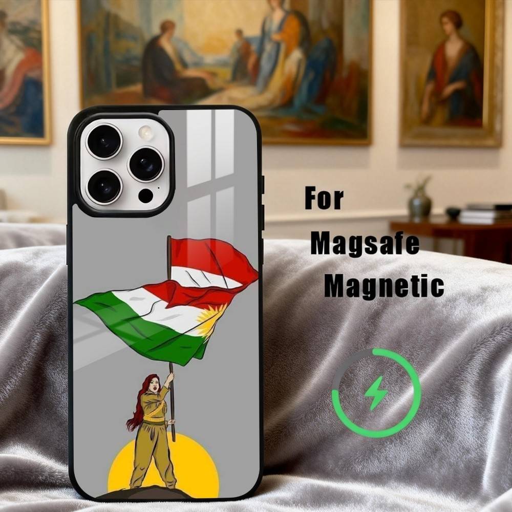 K-Kurdistan-N F-Flag-G Phone Case For iPhone17,16,15,14,13,12,11 Plus,Pro Max Magnetic For Magsafe Wireless Charging