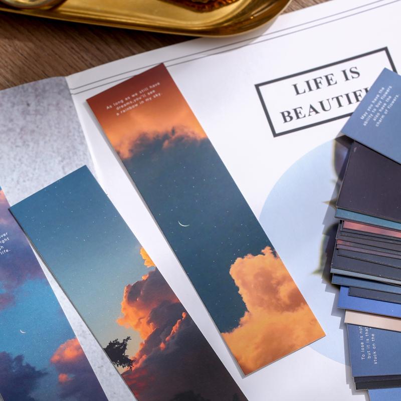 30pcs Warmth Series Bookmark Set White Card Paper Memo Page Marker for Books Unique Reading Gift