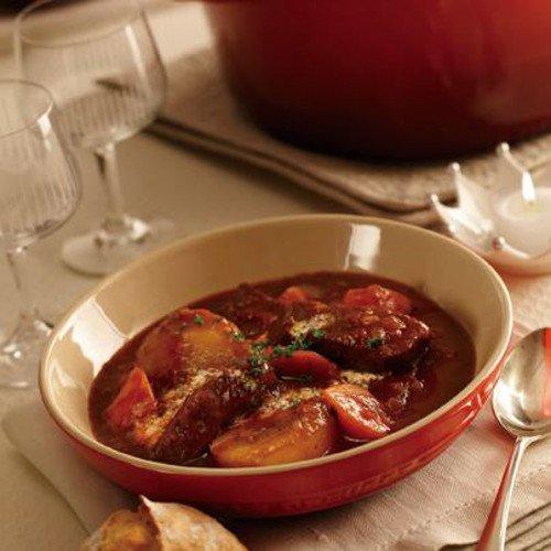 Le Creuset Deep Round Dish, 20 cm, Cherry Red, Heat and Cold Resistant, Microwave and Oven Safe [Official Japanese Product]