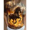 Summer Men's 3D Printed Crew Neck T-Shirt Fashion Versatile Trend Breathable Casual