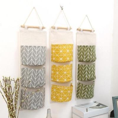 Fabric Cotton Pocket Wall Hanging Storage Bags