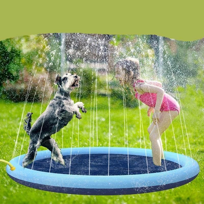Piscina de Salpicos Ecológica de PVC Antiderrapante para Animais de Estimação Verão Tapete de Brincadeira Aquática ao Ar Livre para Crianças e Cães