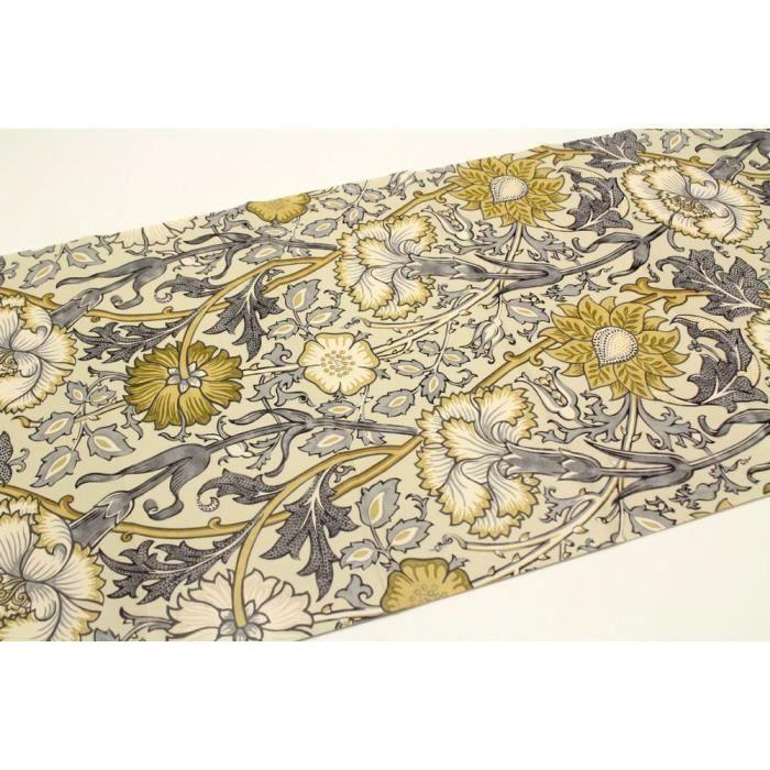 MT REMAKE William Morris fleurs ocre et taupe