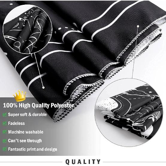 Zodiac Astrology Tapestry - Black and White Constellation Wall Hanging for Teen Girl's Bedroom, Living Room, Dorm (51x59 inches)