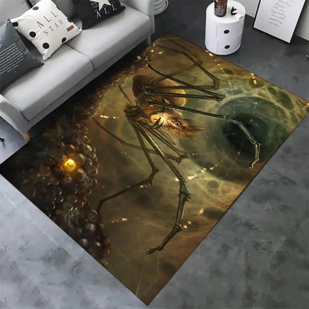 Halloween Spider Carpet 3D Printed Fear Horror Mat Trick or Treat Rug Living Room Bedroom Area Rugs Halloween Gift Home Decor