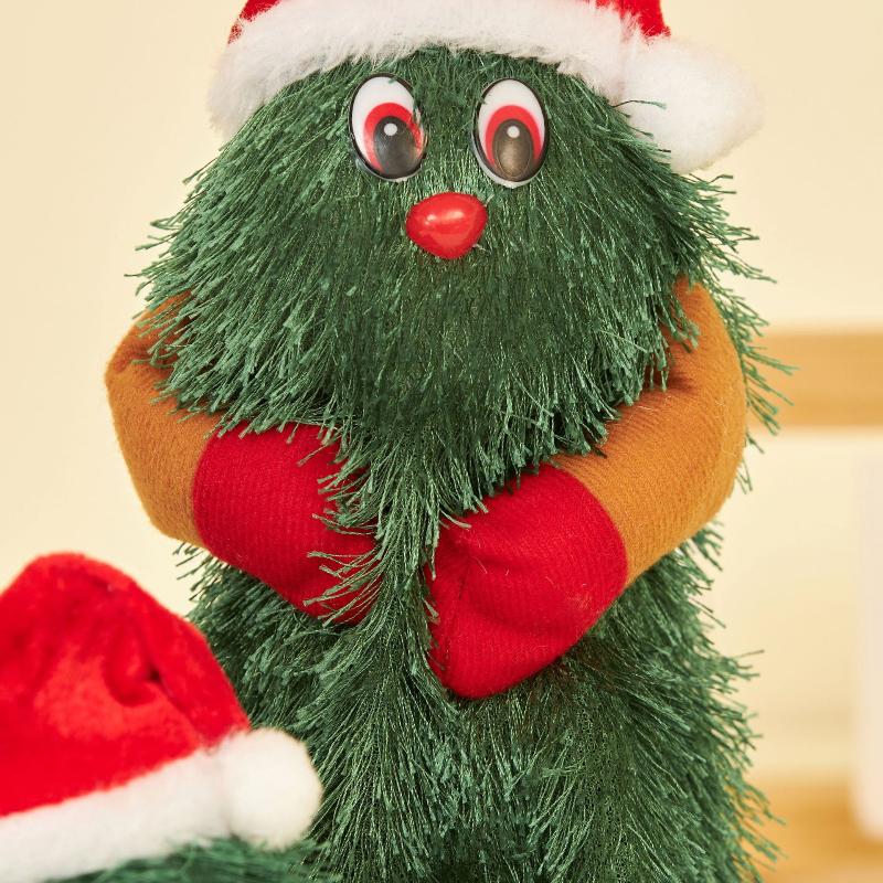 Tańcząca Choinka Z Muzyką Obracająca się Zabawka dla Dzieci Śpiewająca Lalka na Boże Narodzenie Lalka Elektryczna Rekwizyt do Żartów Zabawna Zabawka Dekoracje Świąteczne