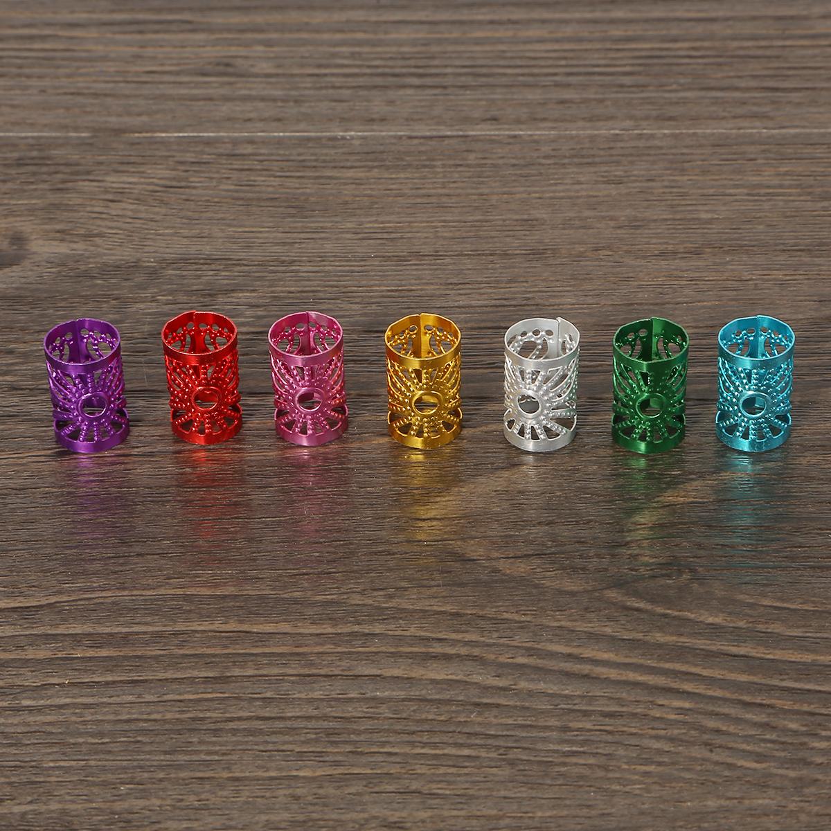 

50 шт., несколько стилей, косичка для волос, регулируемые полые трубки, красочные алюминиевые свободные бусины для изготовления ювелирных изделий, очаровательное украшение 10*15mm mix color