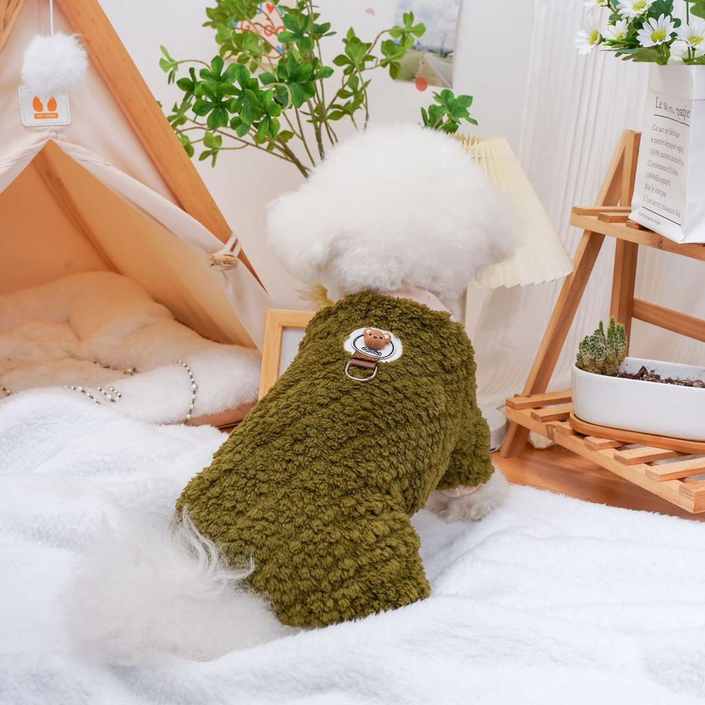 Autumn and Winter Plush Jumpsuit for Pets Puppies Cats Teddy Bears Plush Four Legged Clothes Teddy Bears Small Dogs Pajamas