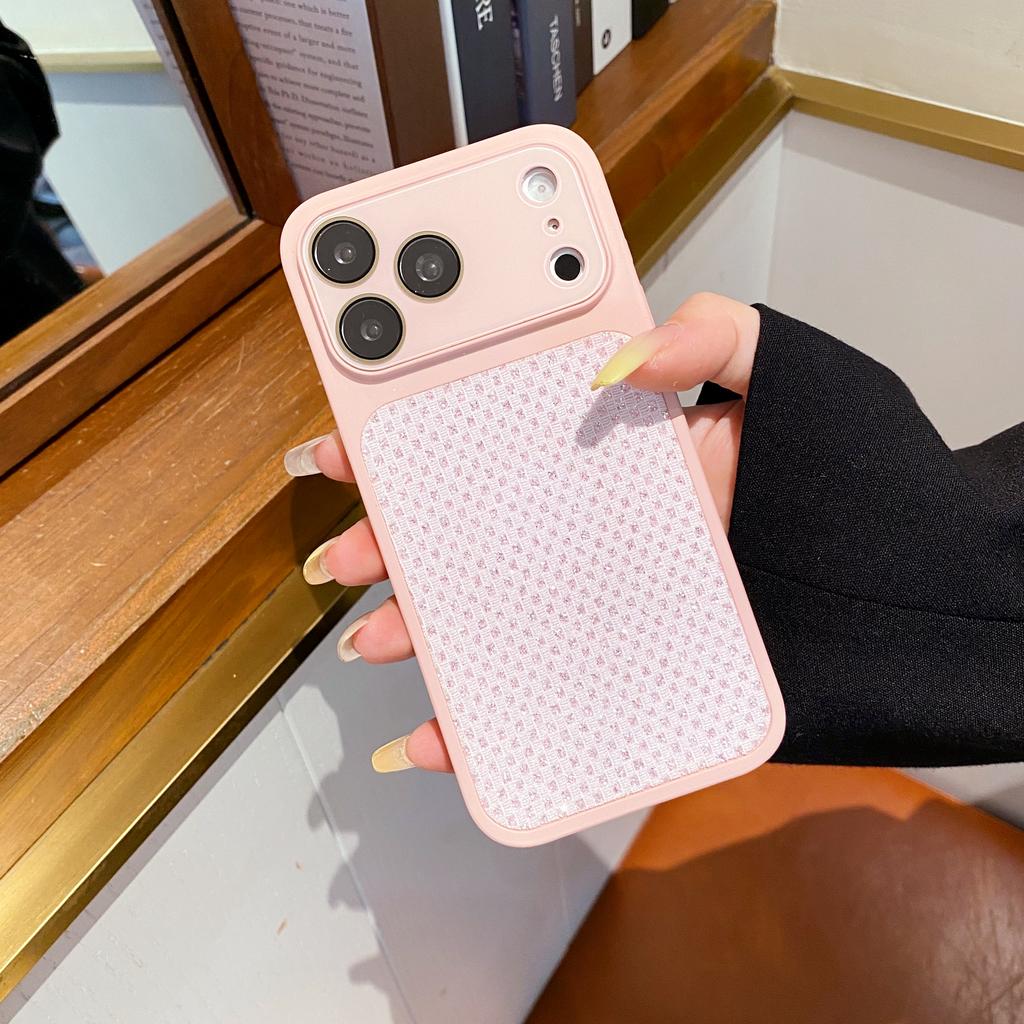 Luxury Grid Glitter Diamond Phone Case For iPhone 17 16 15 14 13 Pro Max Shiny Rhinestone Anti-fall Protection Shockproof Cover