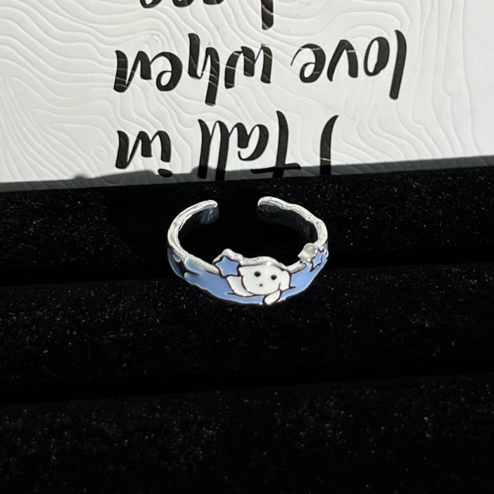 Puppy Cat Dog Rings Zinc Zinc Alloy Opening Finger Ring Cute Lovers Ring  Gifts