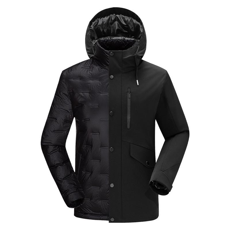 

Men s 3-in-1 Waterproof Windproof Down Shell Jacket for Hiking and Camping 3X Large чорний