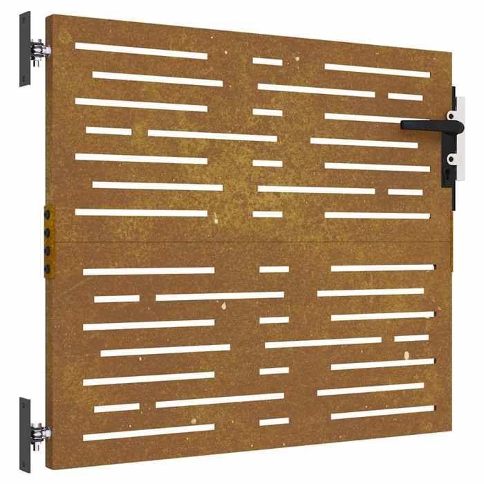 VidaXL Garden Gate, Patio Gate, Security Barrier, Outdoor Door Terrace, 85x100 Cm Corten Steel 153245